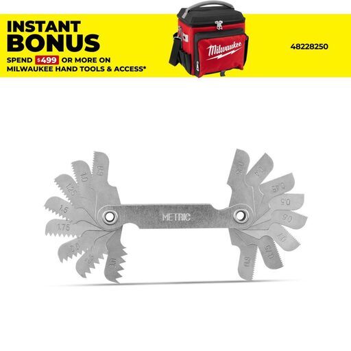 Milwaukee 49575012 0.35mm-3.00mm Metric Thread Pitch Gauge