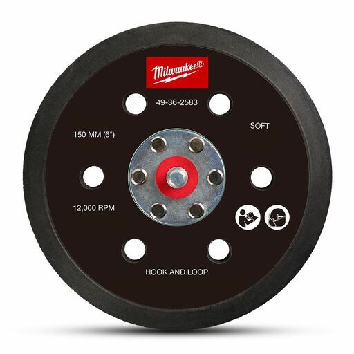 Milwaukee 49362583 150mm Hook and Loop Sander Backing Pad - Soft – image 2