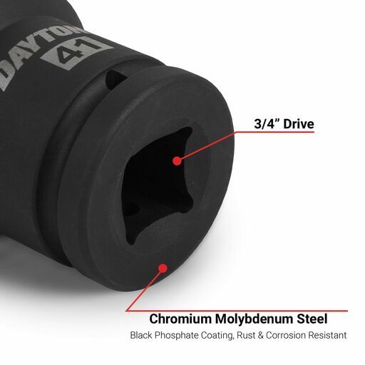 Daytona DBWIS41 3/4" 41MM X 21MM 6 POINT  BUDD WHEEL IMPACT SOCKET – image 5