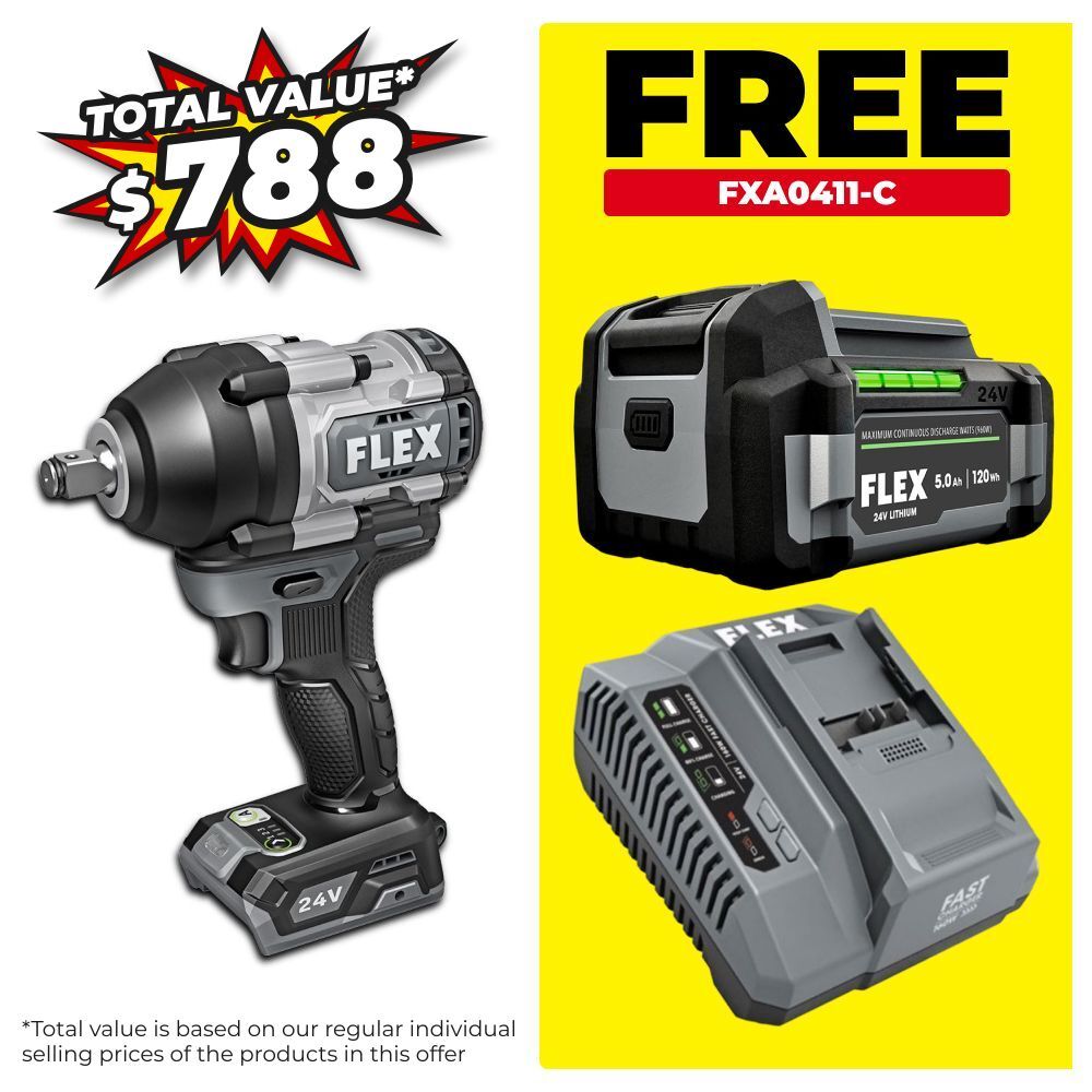 Flex FXA1451-Z 24V Li-ion Cordless Brushless 1/2" Mid Torque Impact Wrench - Skin Only – image 1
