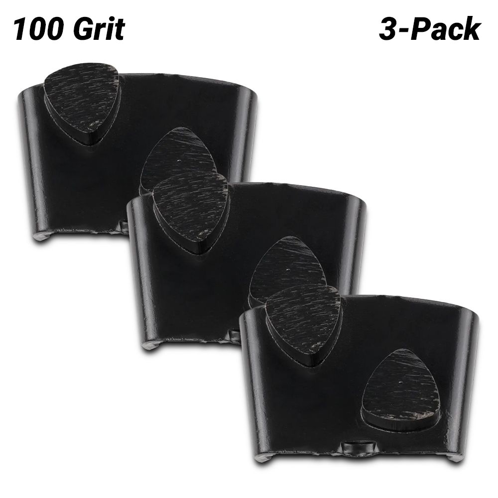 Husqvarna 546333103 3-Pack VARI-GRIND EZ H100 Double Segment Grinding Shoe - Hard Concrete – image 1