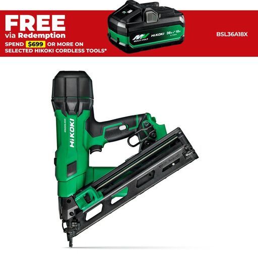 HiKOKI NT1865DAA(H4Z) 18V Li-ion Cordless Brushless Gasless 15G Finishing Nailer - Skin Only