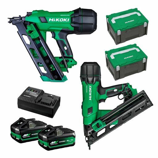 HiKOKI FRAMERPROPACK(HRZ) 18V 5.0Ah / 36V 2.5Ah Li-ion Cordless Brushless Gasless 90mm Framing Nailer & 15G Finishing Nailer Combo Kit – image 2