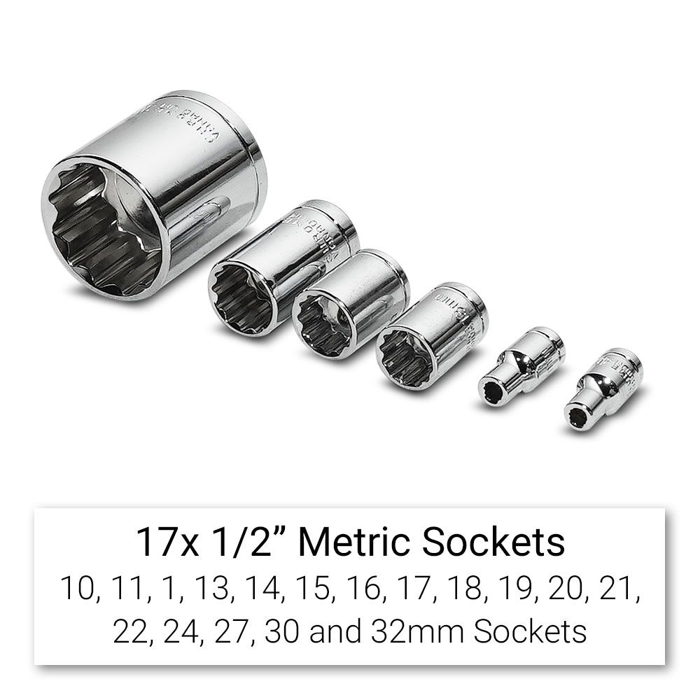 Daytona DMS179S 179pce 1/2",3/8",1/4" Drive Metric 4-32mm Socket Set – image 10