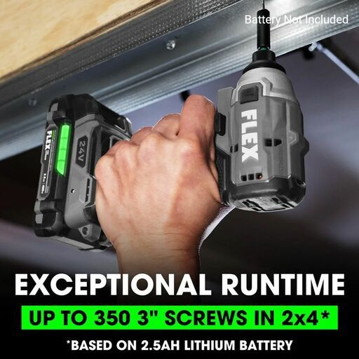 Flex FXA1331-2C 24V 5.0Ah Li-ion Cordless Brushless 1/4" Hex Compact Impact Driver Combo Kit – image 9