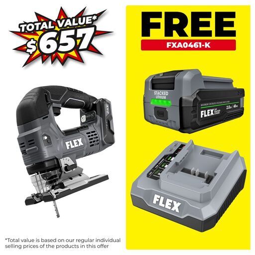 Flex FXA2231-Z 24V Li-ion Cordless Brushless D-Handle Jigsaw - Skin Only