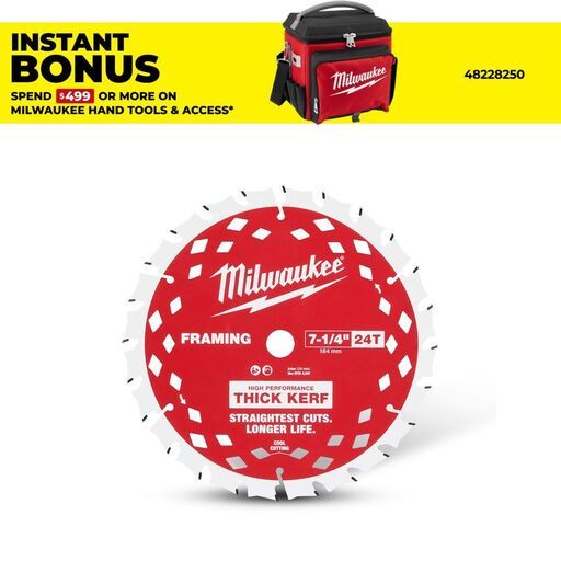 Milwaukee 48408740 184mm (7-1/4") 24T Thick Kerf Wood Circular Saw Blade Framing