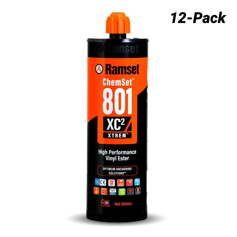 Ramset 12XC801X600 600ml  ChemSet™ 801 XTREM™ XC² Heavy Duty Anchoring Injection Adhesive - 12 Pack – image 1