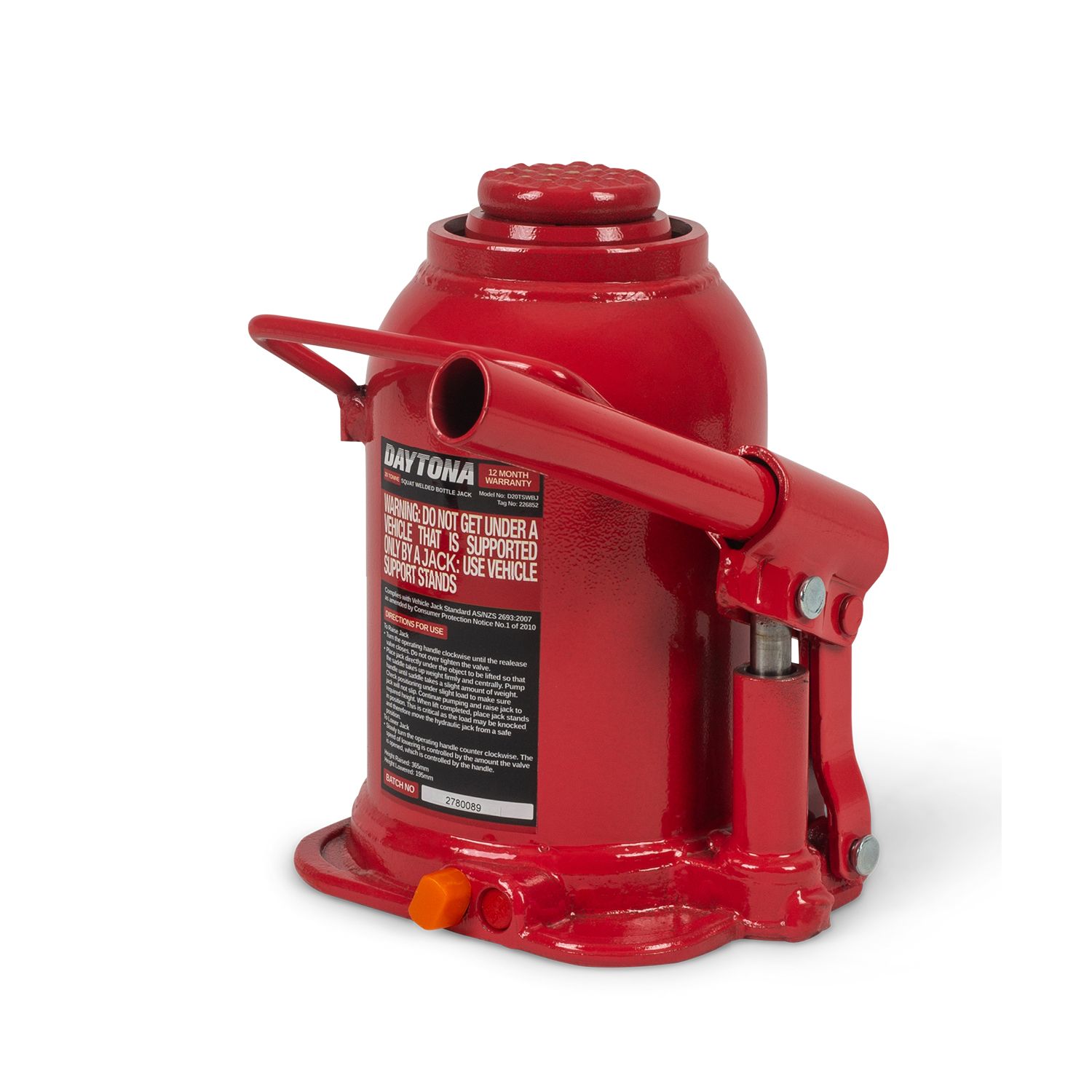Daytona D20TSWBJ 20 Tonne Squat Welded Bottle Jack – image 3