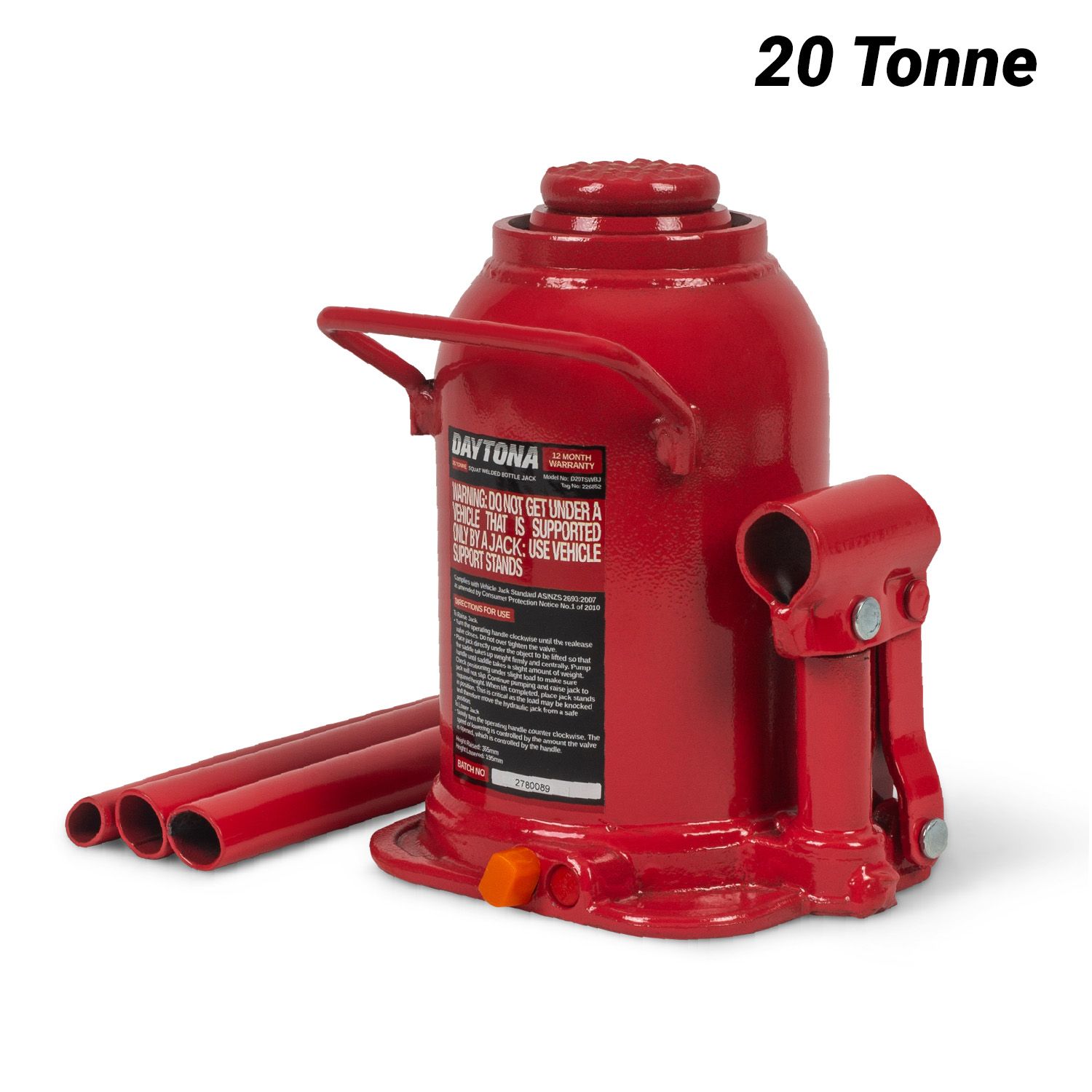 Daytona D20TSWBJ 20 Tonne Squat Welded Bottle Jack – image 1
