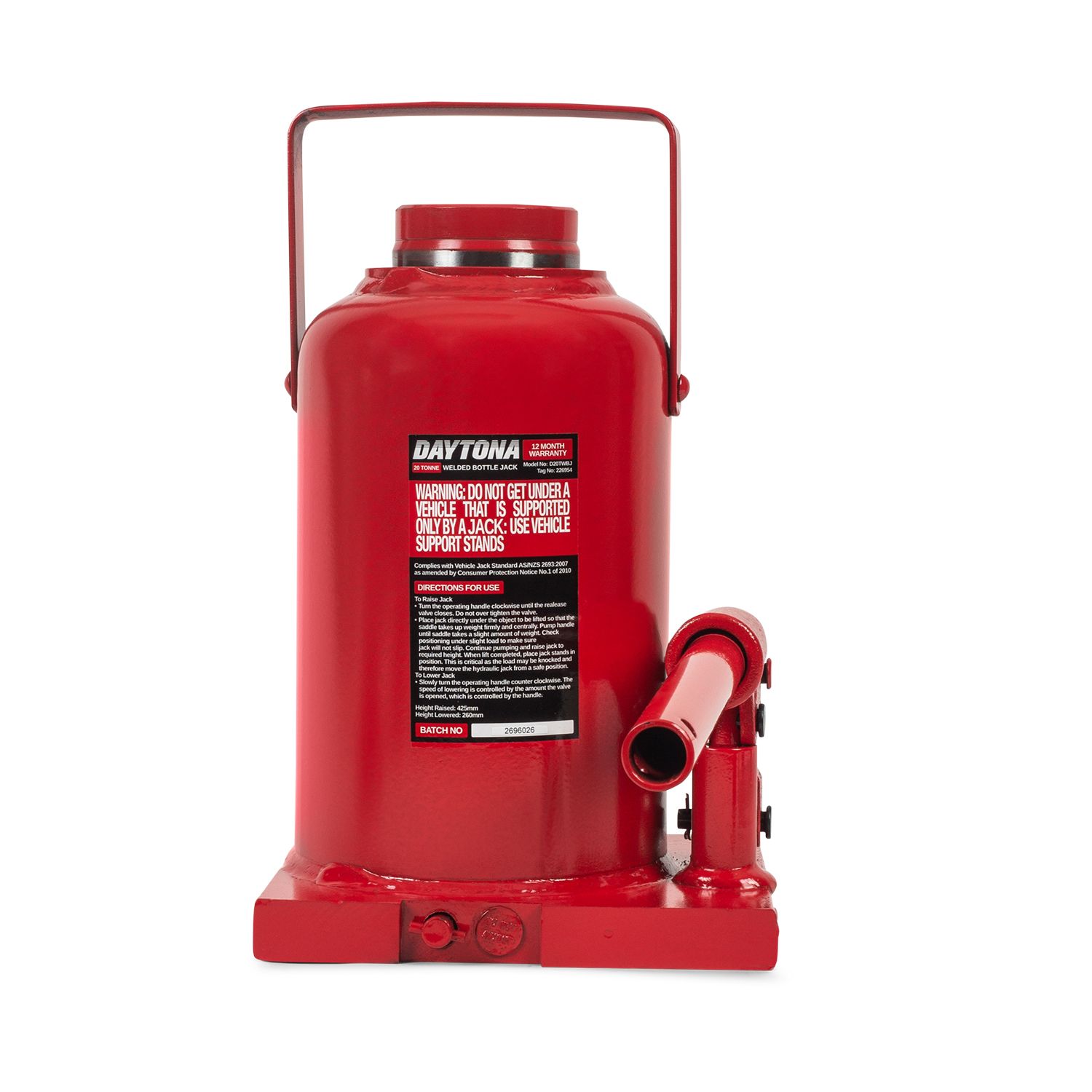 Daytona D20TWBJ 20 Tonne Welded Bottle Jack – image 4