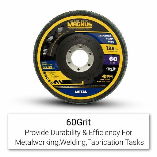 MAGNUS MFD15 15Pk 125mm Mixed Flap Disc Zirconia Tub 40, 60, 80 Grit – image 3