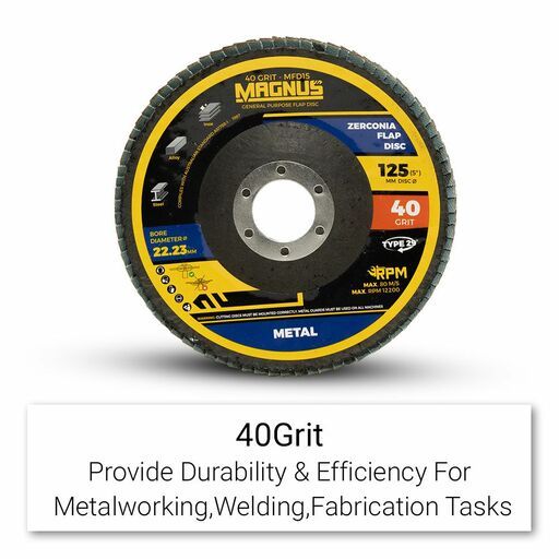MAGNUS MFD15 15Pk 125mm Mixed Flap Disc Zirconia Tub 40, 60, 80 Grit – image 4