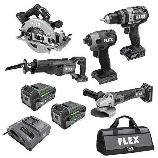 FLEX FXMA501-2C 24V 5.0Ah Li-ion Cordless Brushless 5pce Combo Kit