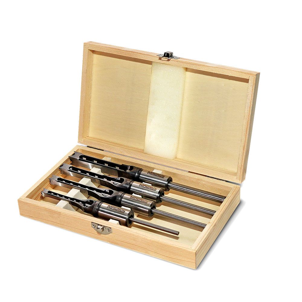 MAGNUS MWS4 4pce Wood Cutting Square Hole Drill Bit Set