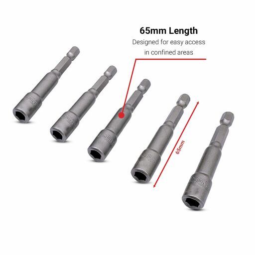 MAGNUS MAGHEX665 5-Pack 1/4" Drive 6mm x 65mm Hex Nut Setter – image 5