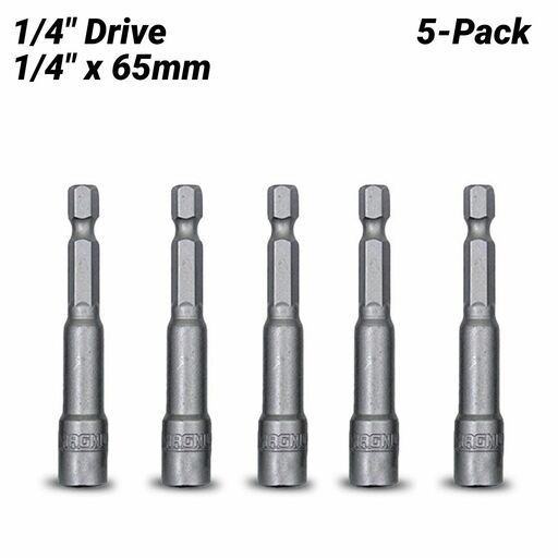 MAGNUS MAGHEX665 5-Pack 1/4" Drive 6mm x 65mm Hex Nut Setter
