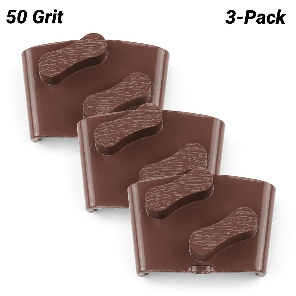 Husqvarna 546332402 3-Pack VARI-GRIND EZ M 50 Grit Double Sided Segment Grinding Shoe - Medium Concrete – image 1