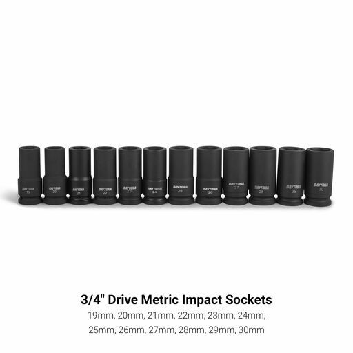 Daytona DISE2934 29pce 3/4" Deep Impact 19-65mm Metric CR-MO Socket Set – image 4