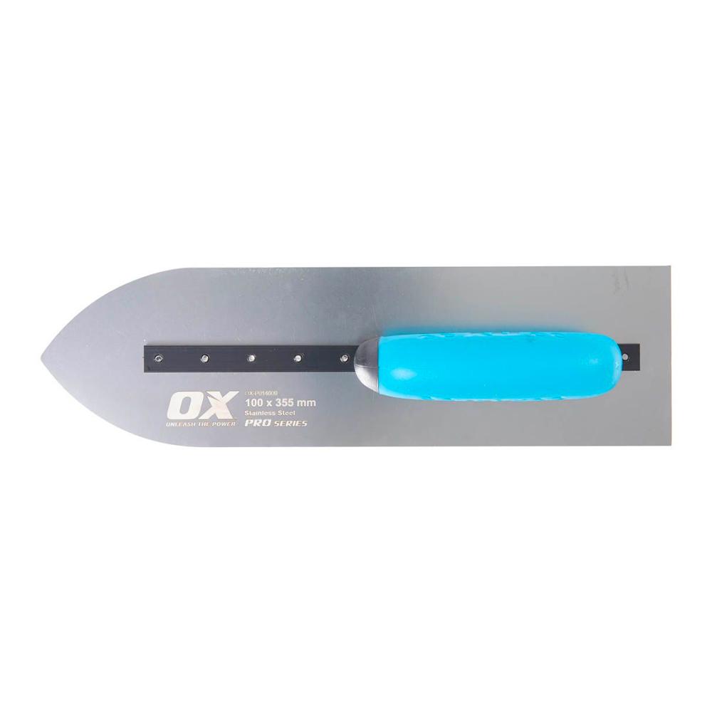 OX Tools OX-P014609 OX Professional 100mm x 355mm S/S Pointed Finishing Trowel – image 1