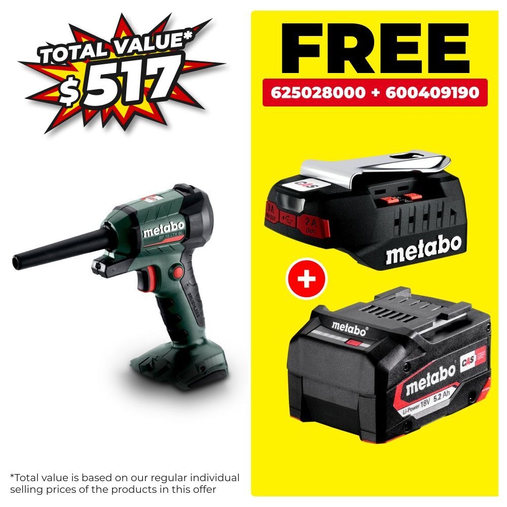 Metabo BP18LTXBL (600798850) 18V Li-ion Cordless Brushless Blow Gun- Skin Only – image 1