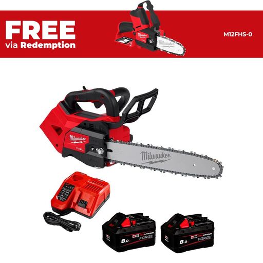 Milwaukee M18FTCHS14802F 18V 8.0Ah REDLITHIUM FORGE Cordless Brushless 356mm (14") Top Handle Chainsaw Combo Kit