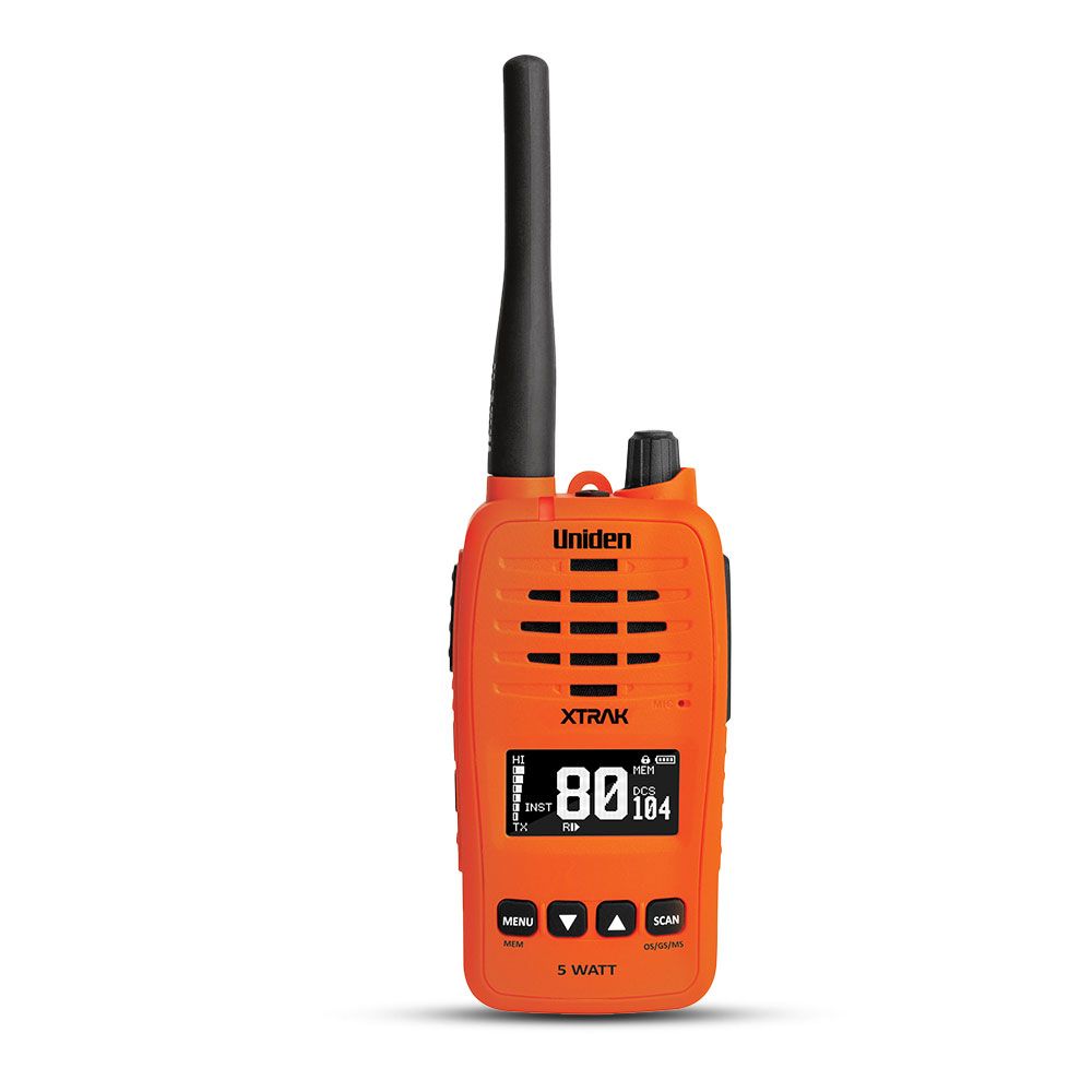 Uniden XTRAK50-O 5 Watt Waterproof Smart UHF Handheld Radio with Large OLED Display with Instant Replay Function - Orange – image 2