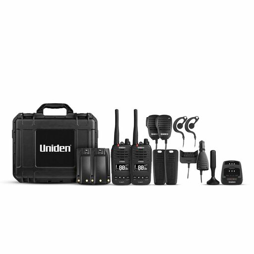 Uniden XTRAK50-2TP 5 Watt Waterproof Smart UHF Handheld Radio with Large OLED Display and Instant Replay Function - Tradies Pack