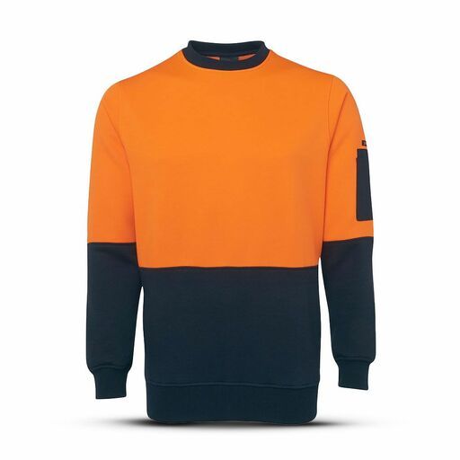 JB's Wear 6HVCNON HV FLEECY CREW ORANGE/NAVY – image 3