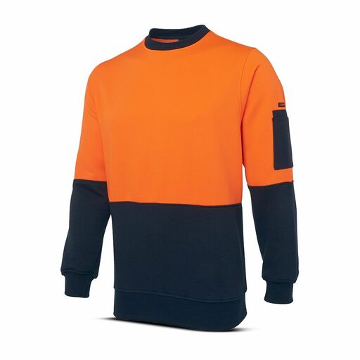 JB's Wear 6HVCNON HV FLEECY CREW ORANGE/NAVY – image 2