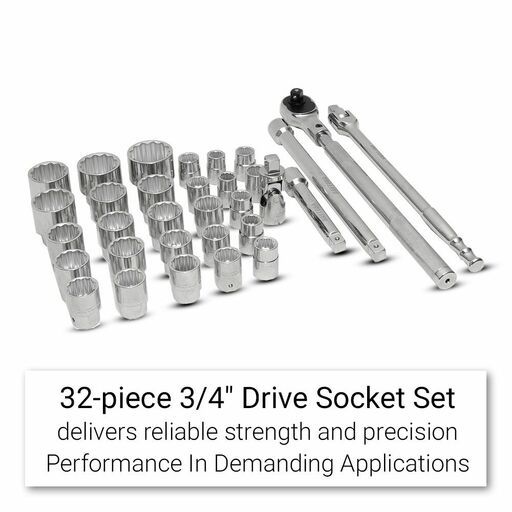 Daytona DSS3432 32pce 3/4" Drive 19-55mm and 3/4"-1-7/8" Socket Set with 200mm and 400mm Extension Bar – image 3