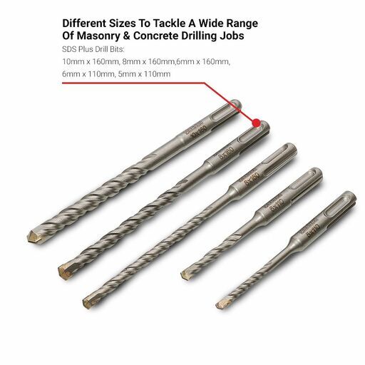 MAGNUS MSP5PCE 5pce Masonary & Concrete SDS Plus Drill Bit Set – image 4