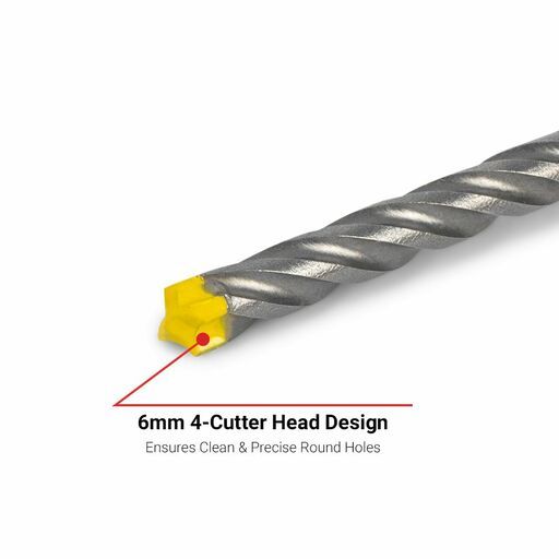MAGNUS M61104 6mm X 110mm SDS Plus 4 Cutter Drill Bit – image 3