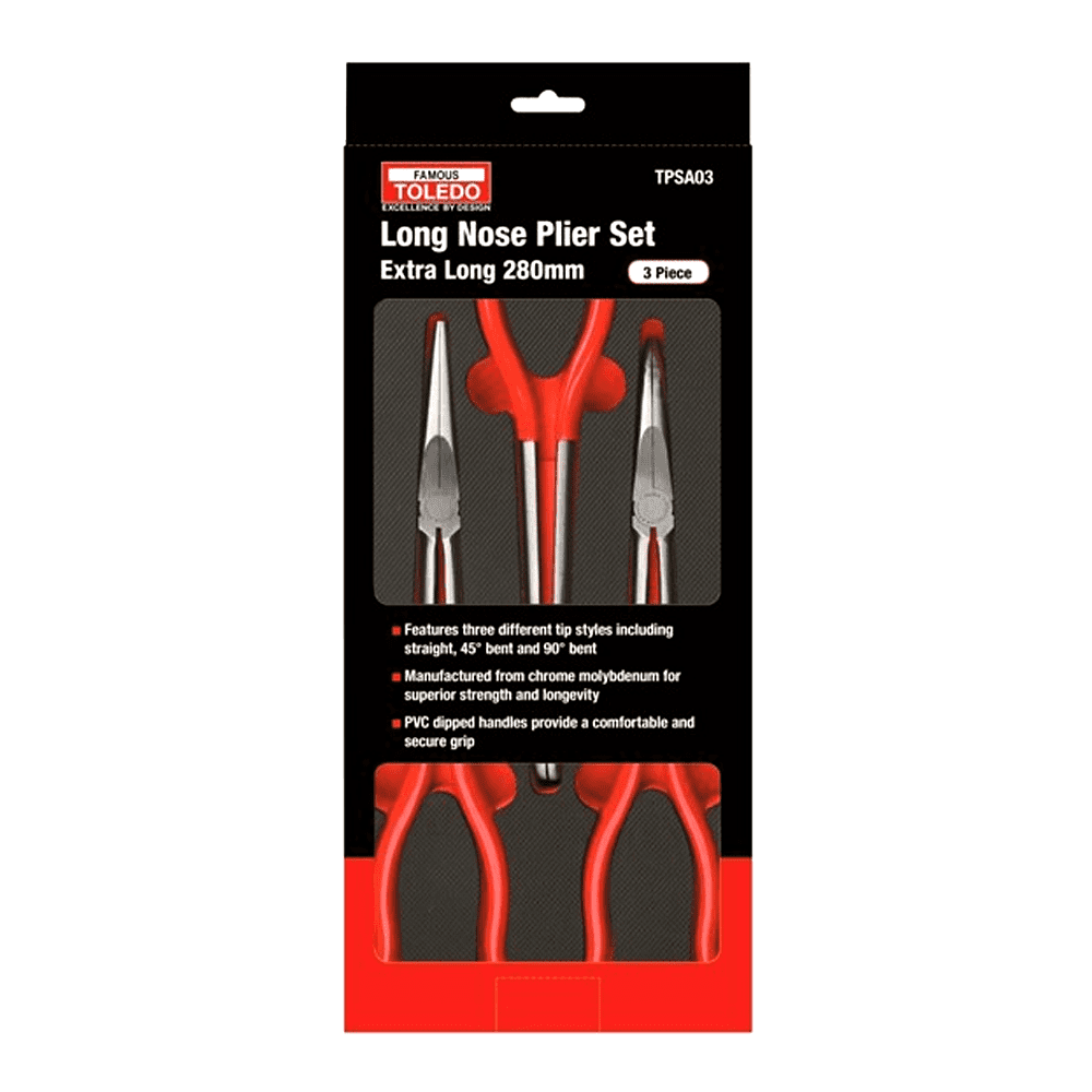 Toledo TPSA03 3pce Extra Long Nose Plier Set – image 7