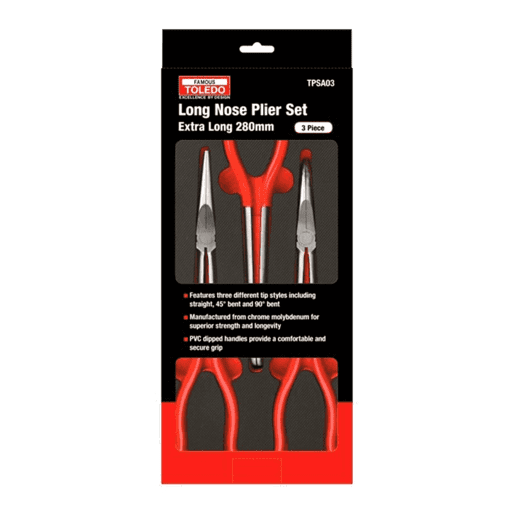 Toledo TPSA03 3pce Extra Long Nose Plier Set – image 7