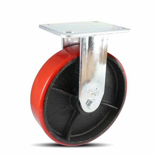 EHI J33AZ85K200H 200mm (8") 600kg J3 Series Heat Treated Steel Plate Fixed Plate Castor Wheel – image 2