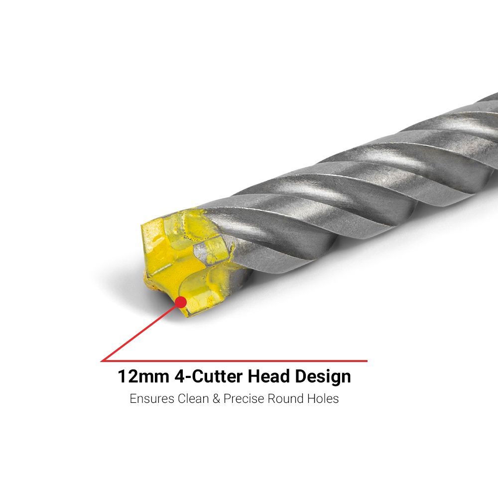 MAGNUS M122604 12mm X 260mm SDS Plus 4 Cutter Drill Bit – image 4