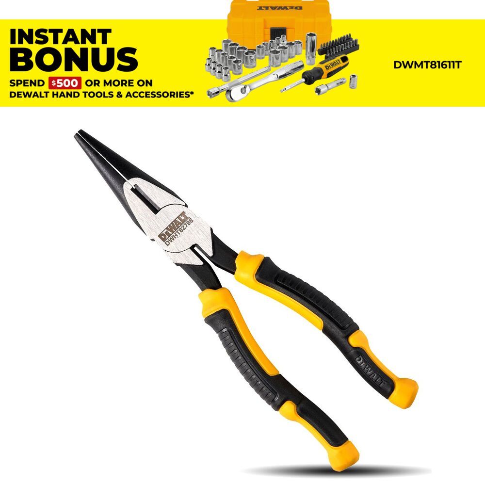 DeWalt DWHT82798-0 200mm Laser Hardened Long Nose Plier – image 1