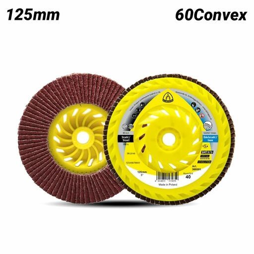 Klingspor 369303 SMT 975 abrasive mop discs, thread M14 ceramic 125 mm grain 60 convex