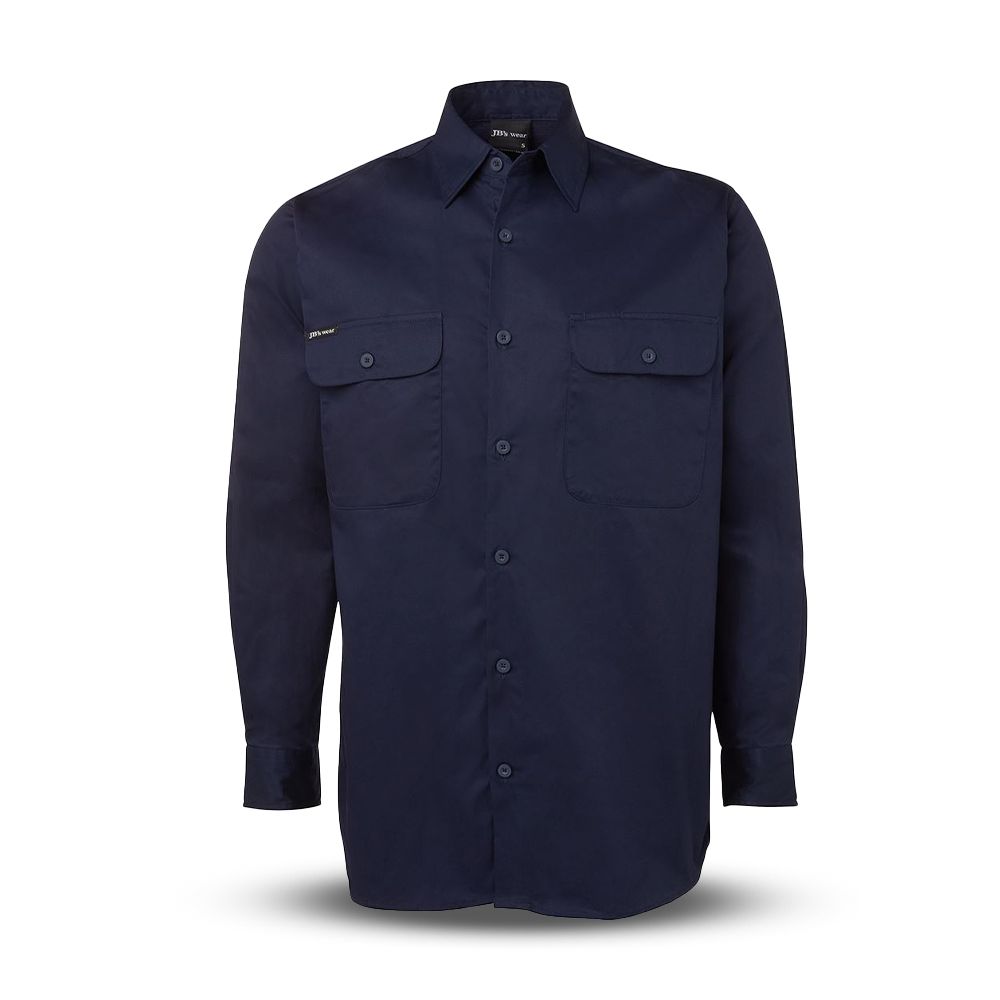 JB's Wear 6WSLL 150G L/S Work Shirt Navy – image 2