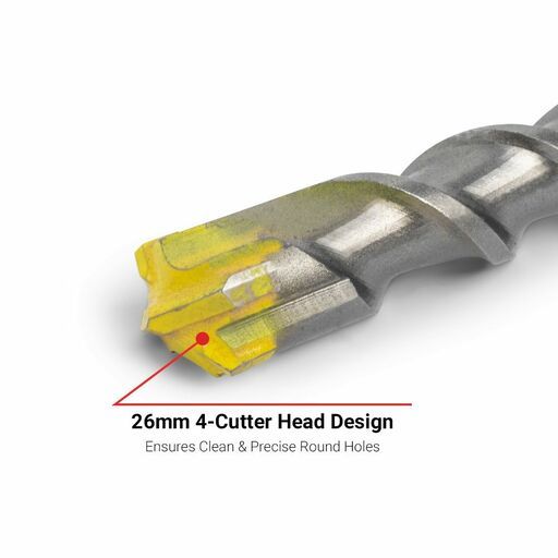 MAGNUS M264604 26mm x 460mm SDS Plus 4 Cutter Drill Bit – image 3