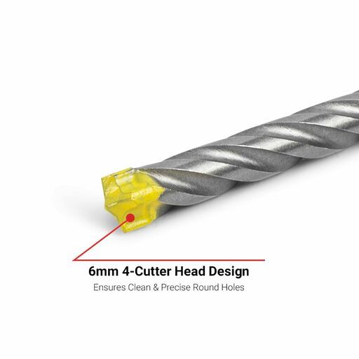 MAGNUS M61604 6mm x 160mm SDS Plus 4 Cutter Drill Bit – image 3