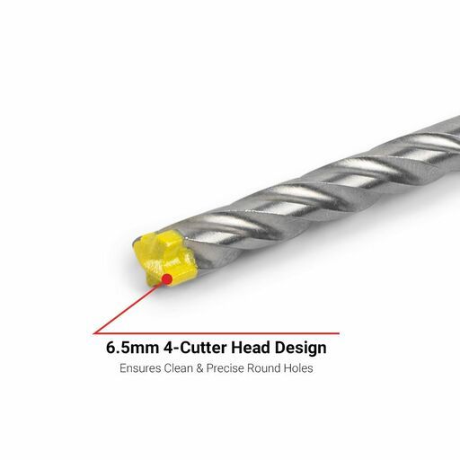 MAGNUS M651604 6.5mm x 160mm SDS Plus 4 Cutter Drill Bit – image 3