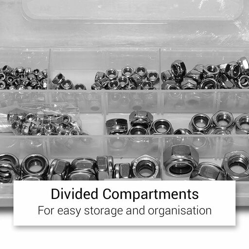 Fixed Fasteners FML175 175pce Mixed Lock Nut Stainless Steel Nylon – image 3