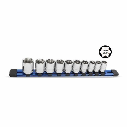 SP Tools SP33024 10pce 3/8" Drive X-Treme Grip Metric Socket Rail Set – image 2