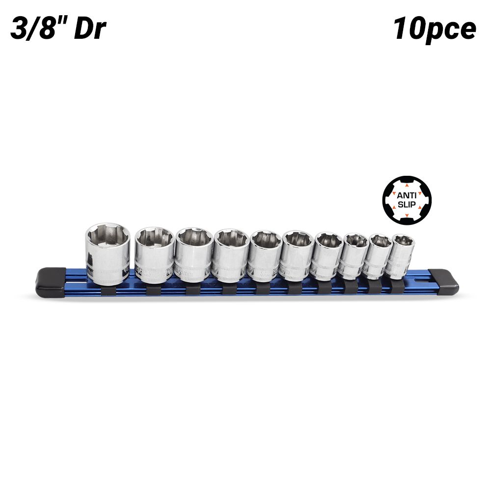 SP Tools SP33024 10pce 3/8" Drive X-Treme Grip Metric Socket Rail Set – image 1