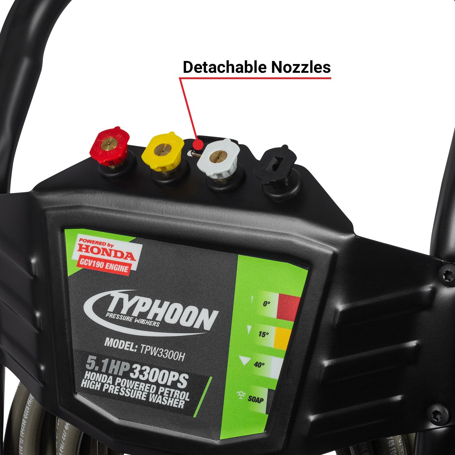 Typhoon TPW3300H 5.1HP 3300PSI Honda Powered GCV190 Petrol High Pressure Washer – image 3