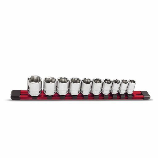 SP Tools SP33015 10pce 1/4" Drive X-Treme Grip SAE Socket Rail Set – image 2
