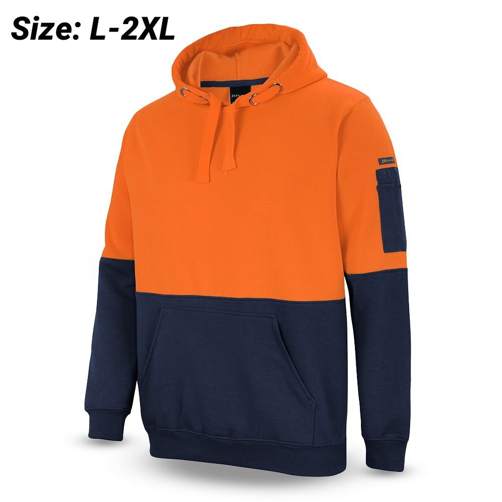 JB's Wear 6HVPHON HV Pull Over Hoodie Orange/Navy – image 1