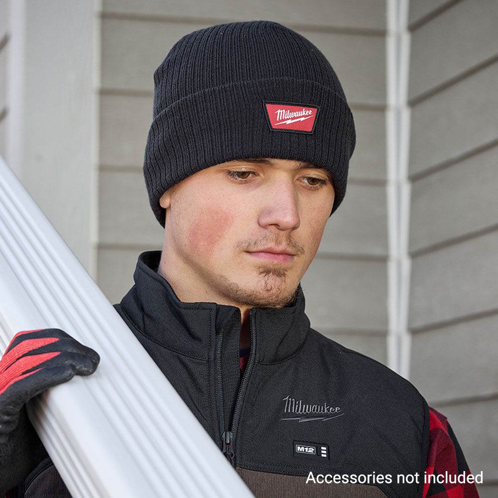 Milwaukee M750B Rib-Knit Cuffed Beanie - Black – image 3